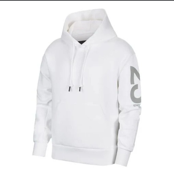 Jordan White Hoodie with Gray Sleeve Print - Picture 3 of 12